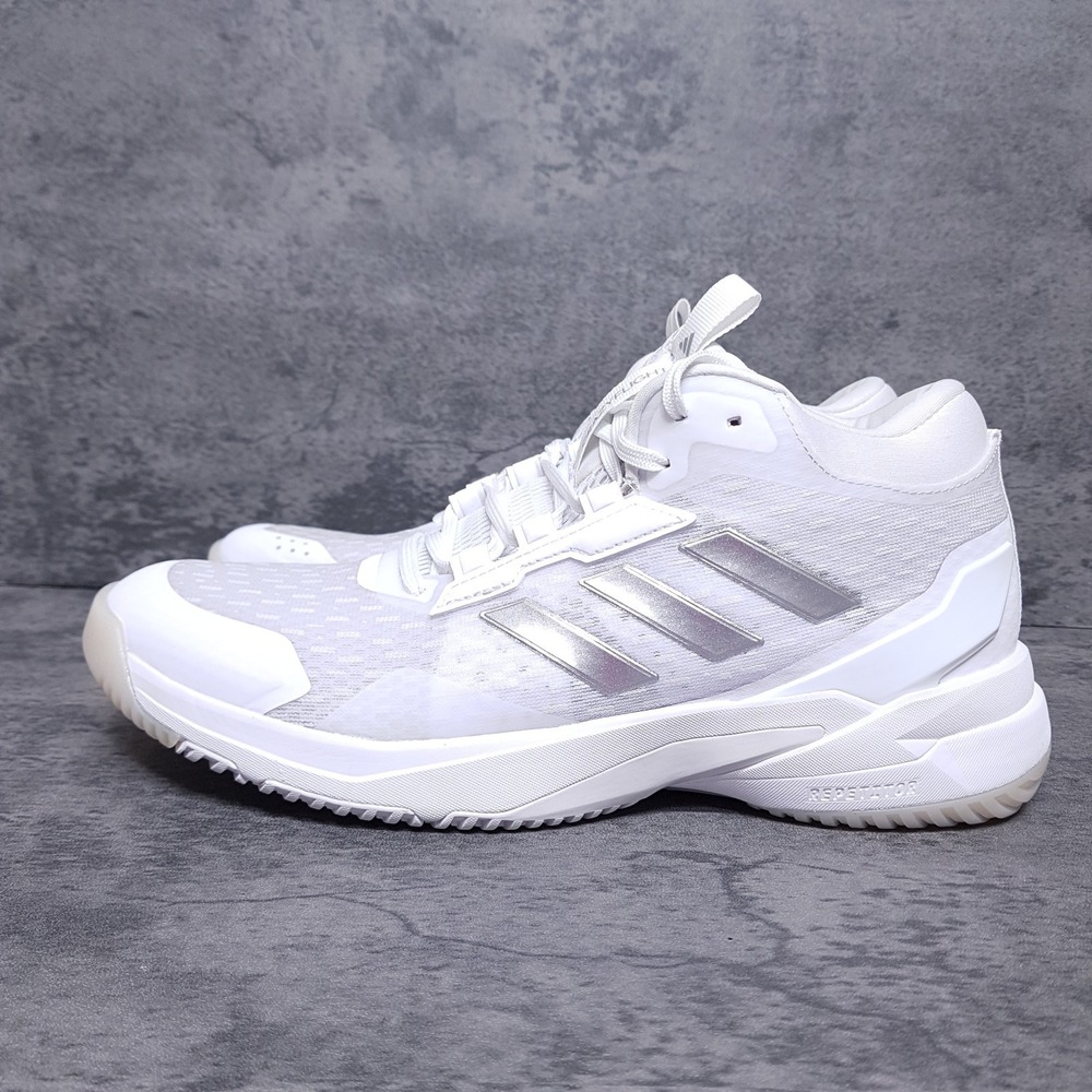 ADIDAS Crazyflight 6 Mid Volleyball Shoes Womens Size 9 White Silver HP7030